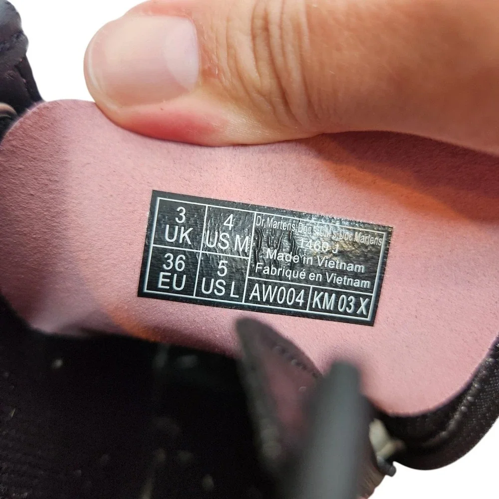 DR. MARTENS J Boots Unisex Kids 4 5 Pink Patent Lamper Combat Ankle Zip EU 36